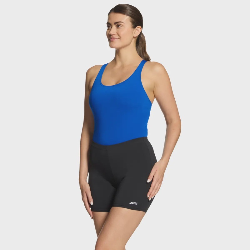 Zoggs Womens Mackenzie Mid-Thigh Shorts – Black 10