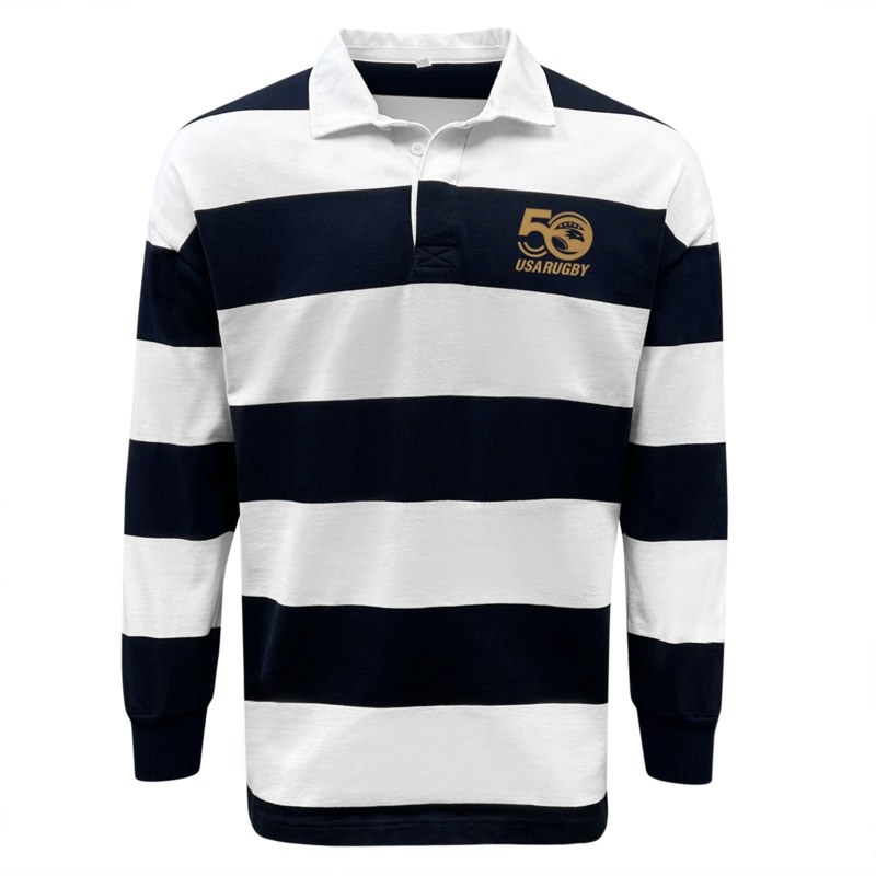 USA Rugby 50th Anniversary Hooped Classic Jersey S Navy
