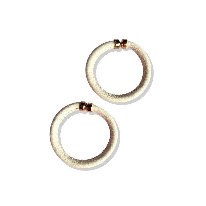 White Metallic Hoop Earrings *FINAL SALE*