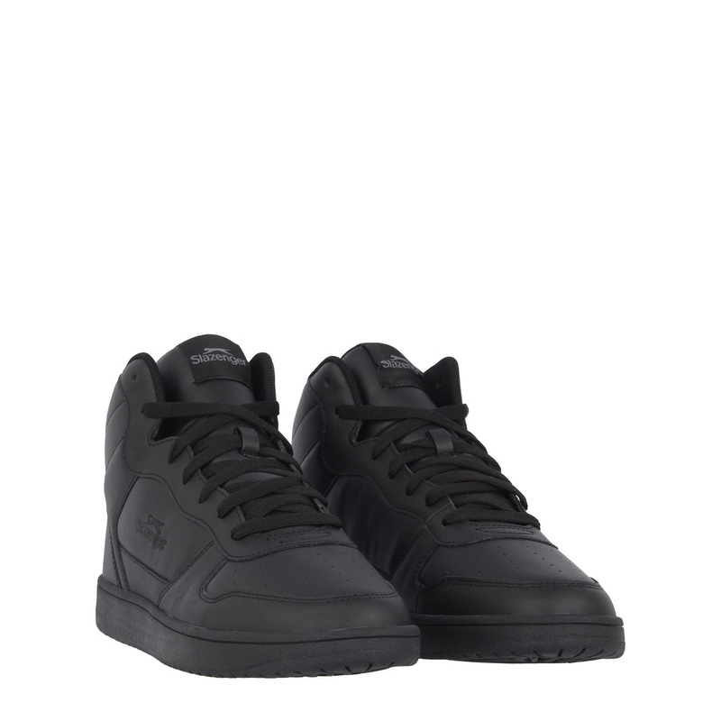 Slazenger Mens Tower Hi Top Trainers 8 (42) Black/Black