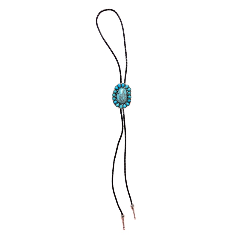 Turquoise Concho Bolo Necklace