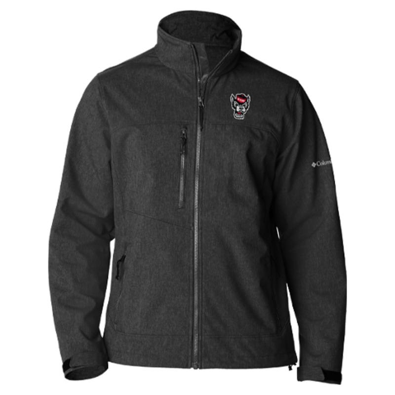 NC State Wolfpack Columbia Heathered Black Wolfhead Ascender II Full Zip Jacket Small