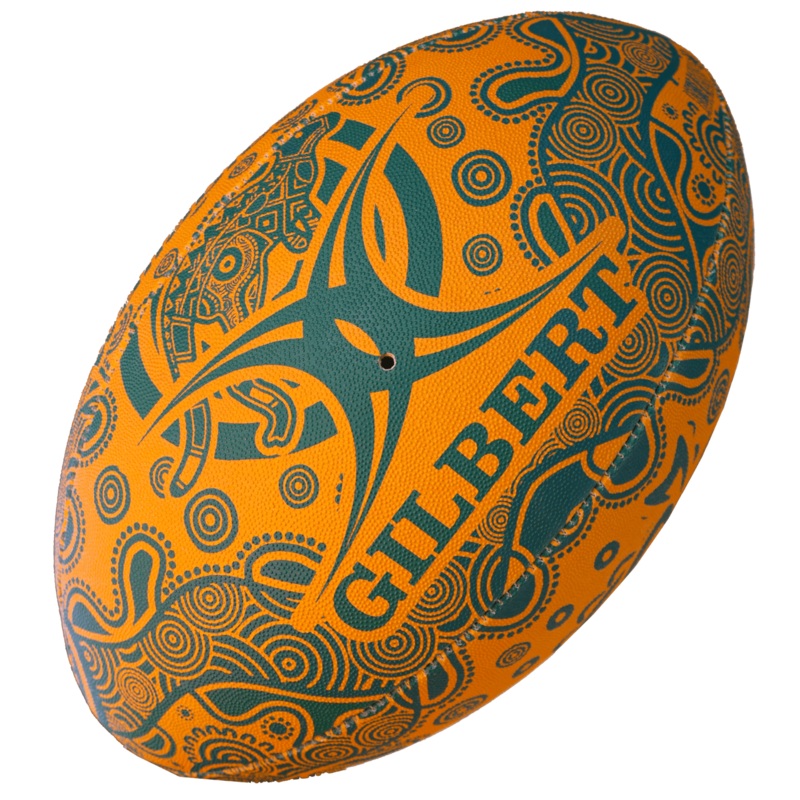 Wallabies Indigenous Supporter Ball by Gilbert 5 Green/Gold