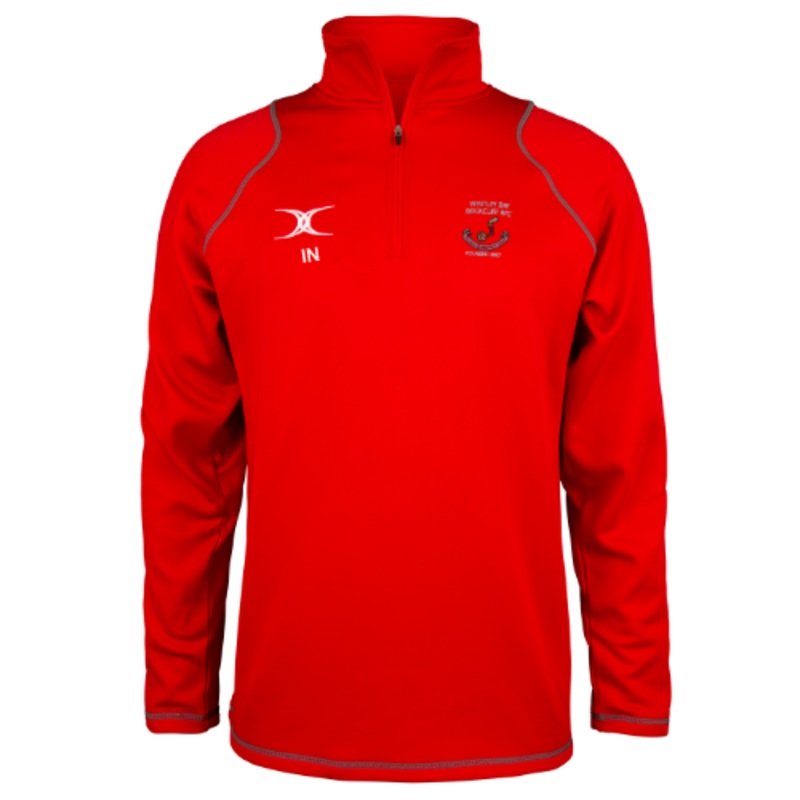 Whitley Bay Rockcliff RFC Seniors Red Quest 1/4 Zip Fleece XS
