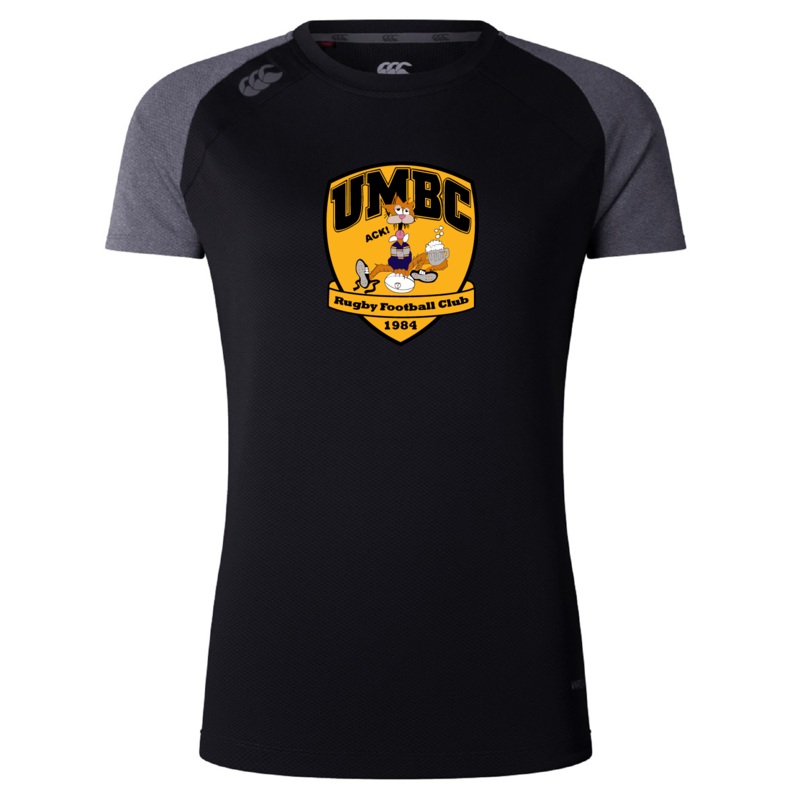 University of Maryland Baltimore County Rugby Women’s Elite Training Tee by Canterbury 8 Black