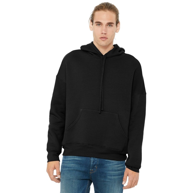 BELLA + CANVAS Unisex Sponge Fleece Pullover DTM Hoodie. BC3729 Black XS