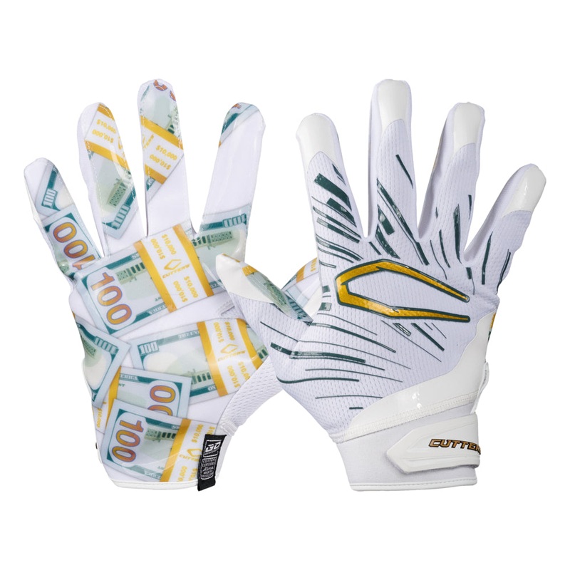 White Money Bands Game Day Pro Limited-Edition Receiver Gloves White Money Bands Youth-XS