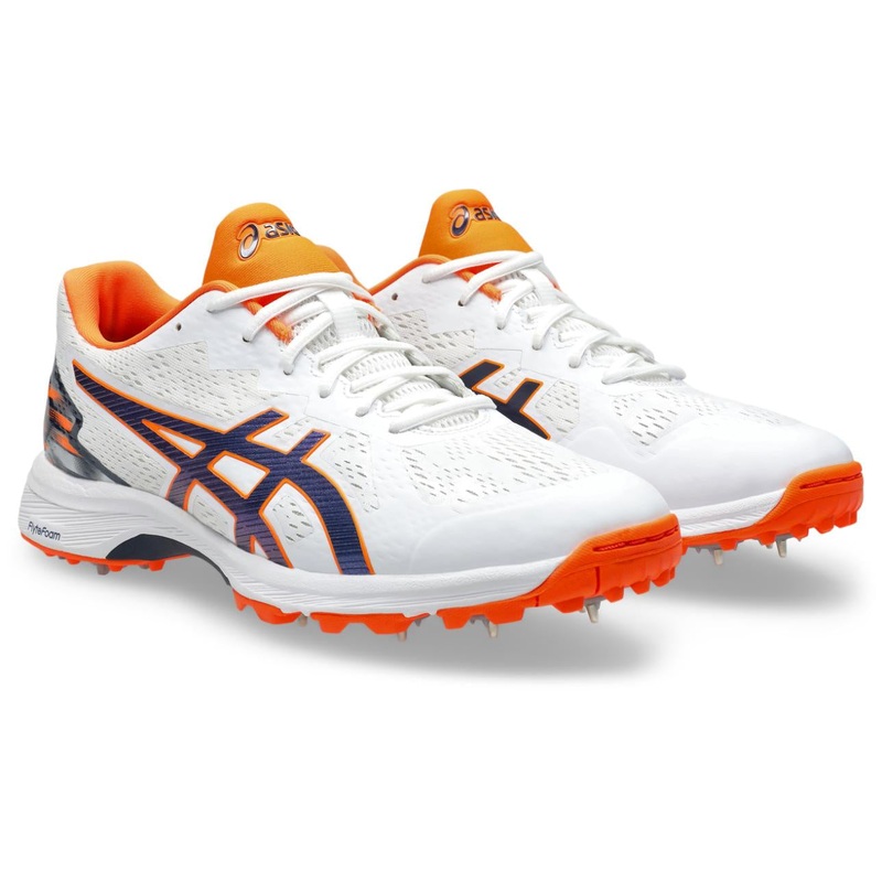 Asics Mens Quick Single Cricket Shoe – White/Midnight US 8.5