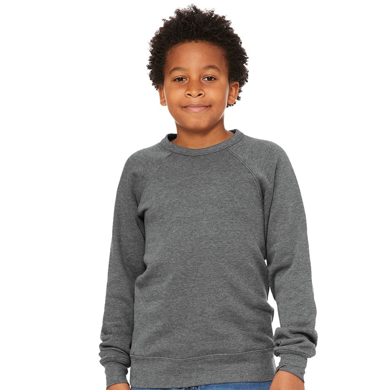 BELLA + CANVAS Youth Sponge Fleece Crewneck Sweatshirt Black S