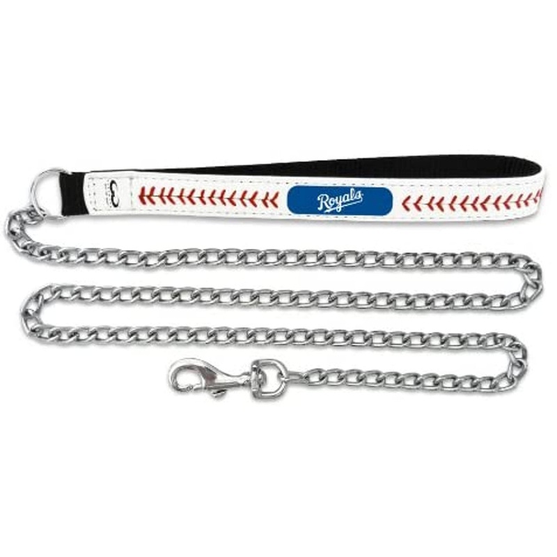 Gamewear Kansas City Royals Leather Chain Baseball Pet Leash Size Medium