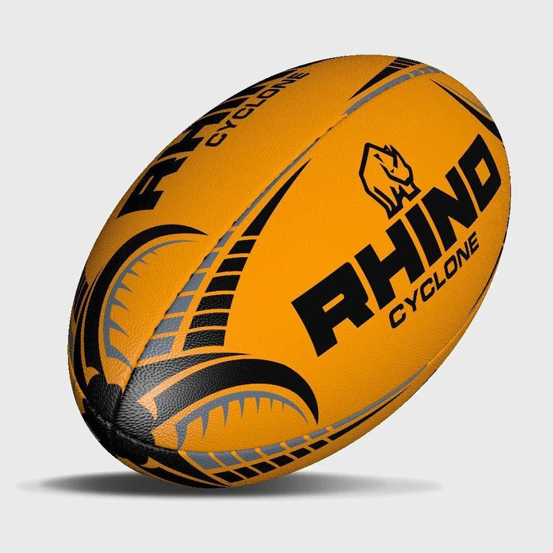 Rhino Cyclone Training Rugby Ball Fluo Orange Size 3