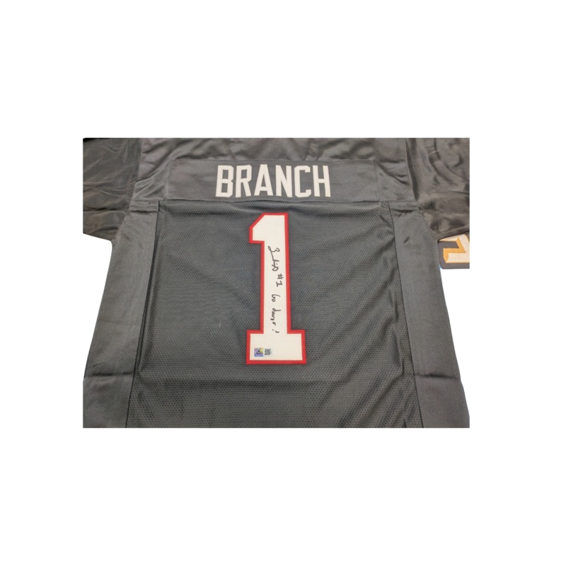 Zachariah Branch Autographed “Go Dawgs!” Black Georgia Custom Jersey
