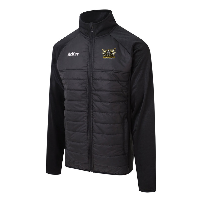 McKvr Manchester Mosquitoes AFL Core 22 Hybrid Jacket – Adult – Black Small