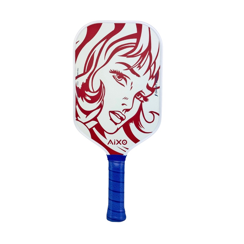 Aixo CP03 Ghost Series Popstar T700 Carbon Pickleball Padel White/Red One Size