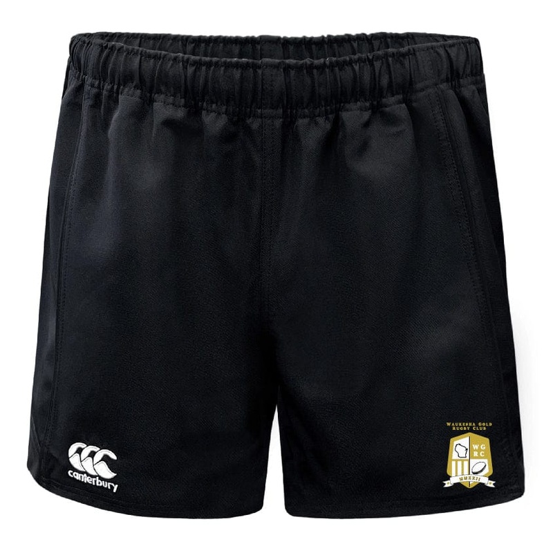 Waukesha Gold Rugby Advantage Rugby Shorts by Canterbury XS Black