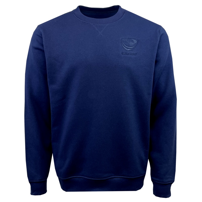 USA Tonal Fleece Crewneck Sweatshirt S Navy