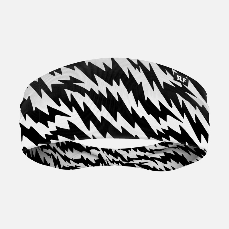 Zigzagging Rays Headband ONE SIZE Black/White