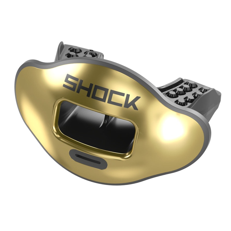 Chrome Solid Max AirFlow Football Mouthguard Chrome Gold OSFA