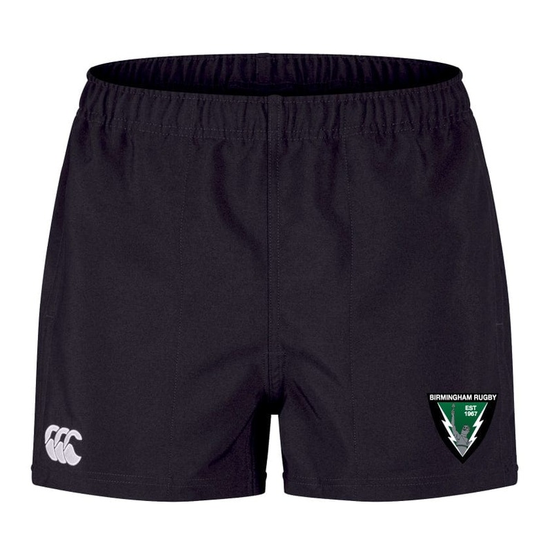 Birmingham Rugby Player’s Drill Short by Canterbury 6 Black