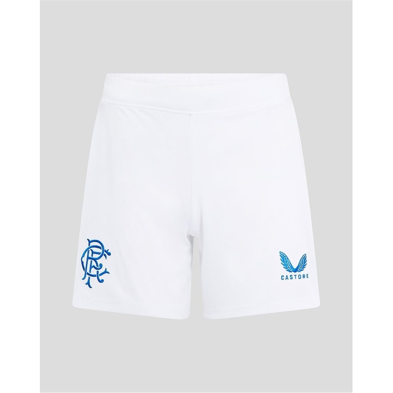 Castore Womens Rangers Home Shorts 2024 2025 16 (XL) White/Blue