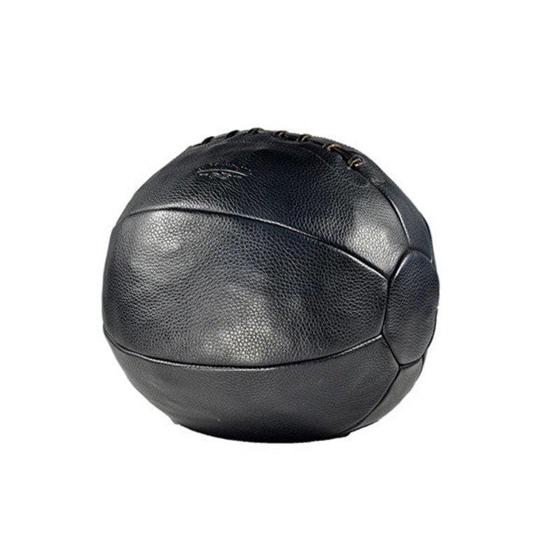 14 lb Pebble Grain Leather Medicine Ball – Black