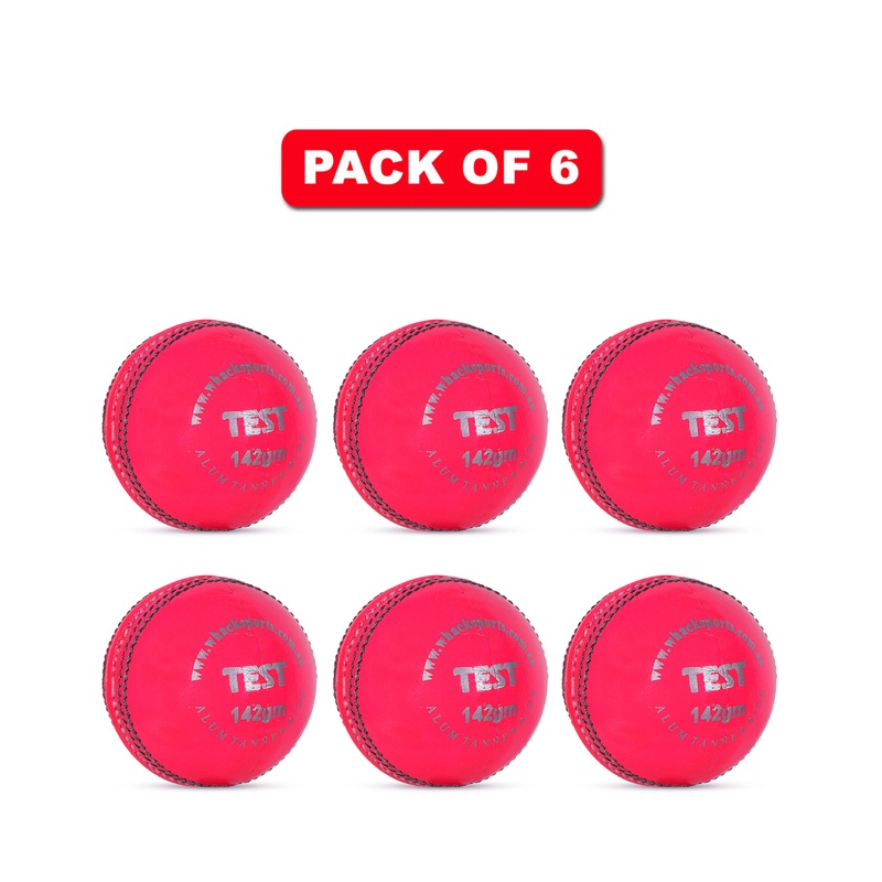 WHACK Test Leather Cricket Ball Bundle – 142gm – Pink – Pack of 6x or 12x Pack of 6