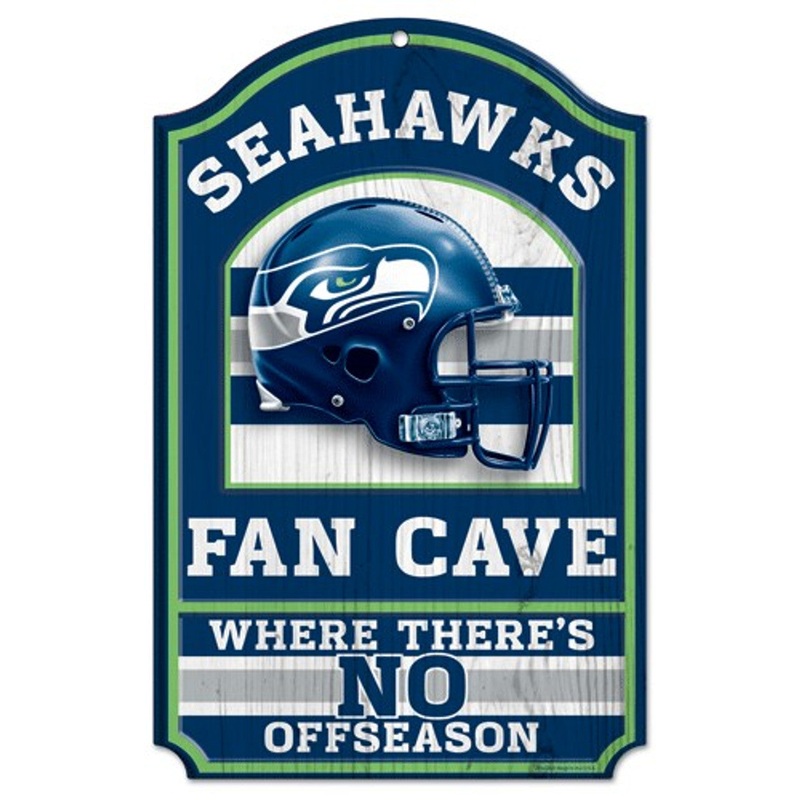 Wincraft Seattle Seahawks Fan Cave Design Wood Sign 11″x17″
