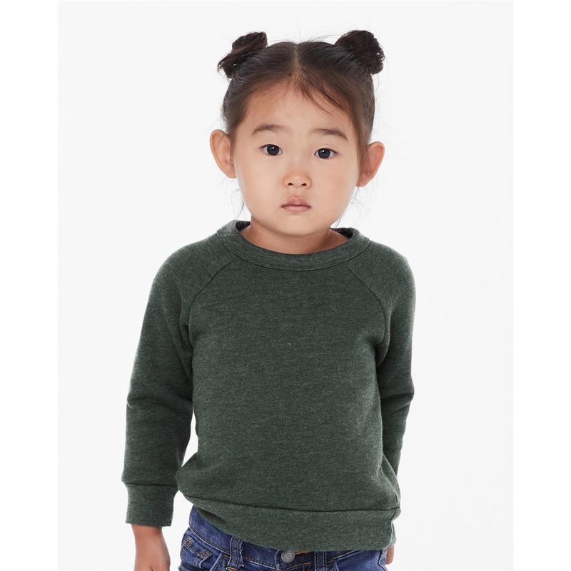 BELLA + CANVAS Toddler Sponge Fleece Raglan Sweatshirt Black 2T