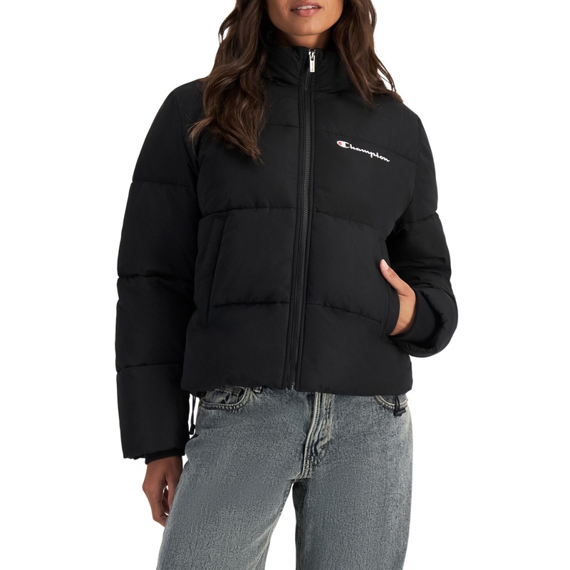 Champion Rochester Hooded Womens Puffer Jacket Black XS