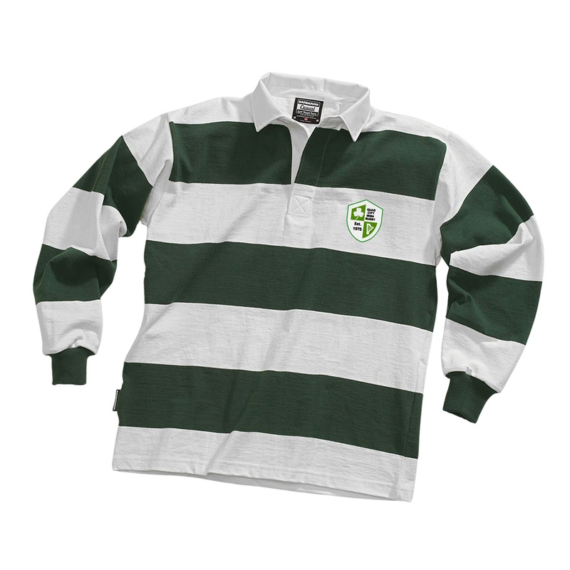 Quad City Irish Casual Weight Stripe Jersey White/Bottle X-Small