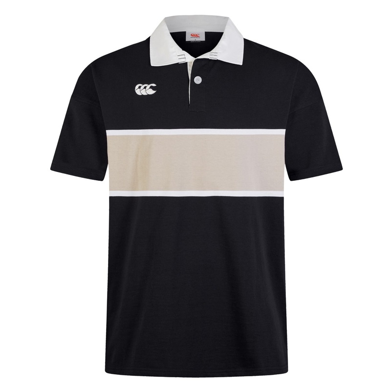 Canterbury Yarn Dye Short Sleeve Rugby Jersey S Black