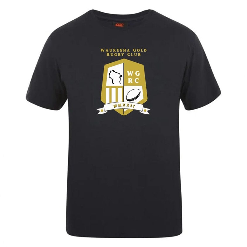 Waukesha Gold Rugby Club Plain Tee by Canterbury Y4 Black