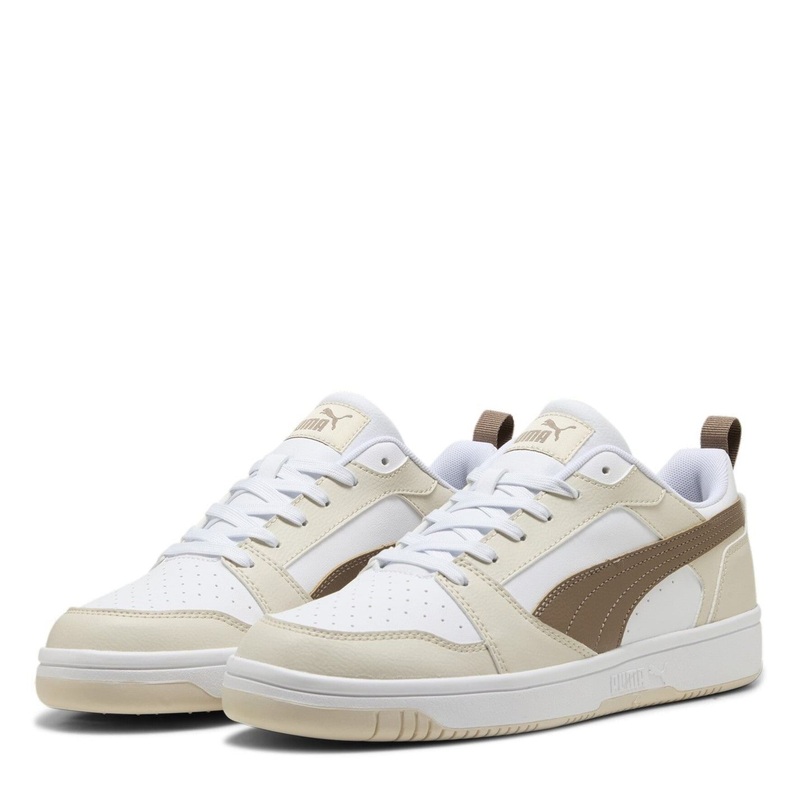 Puma Womens Rebound V6 Low Low Top Trainers 5 (38) Wht/Bei/Brown