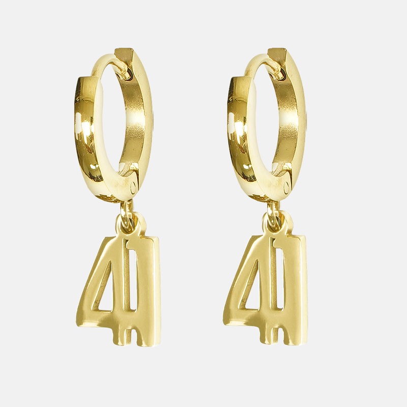 41 Number Earring – Gold Plated Stainless Steel Gold