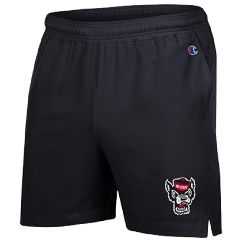 NC State Wolfpack Men’s 5″ Inseam Woven Black Wolfhead Short Small