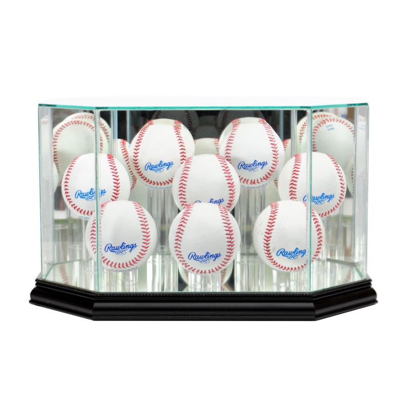 Eight Baseball Display Case with Mirrors