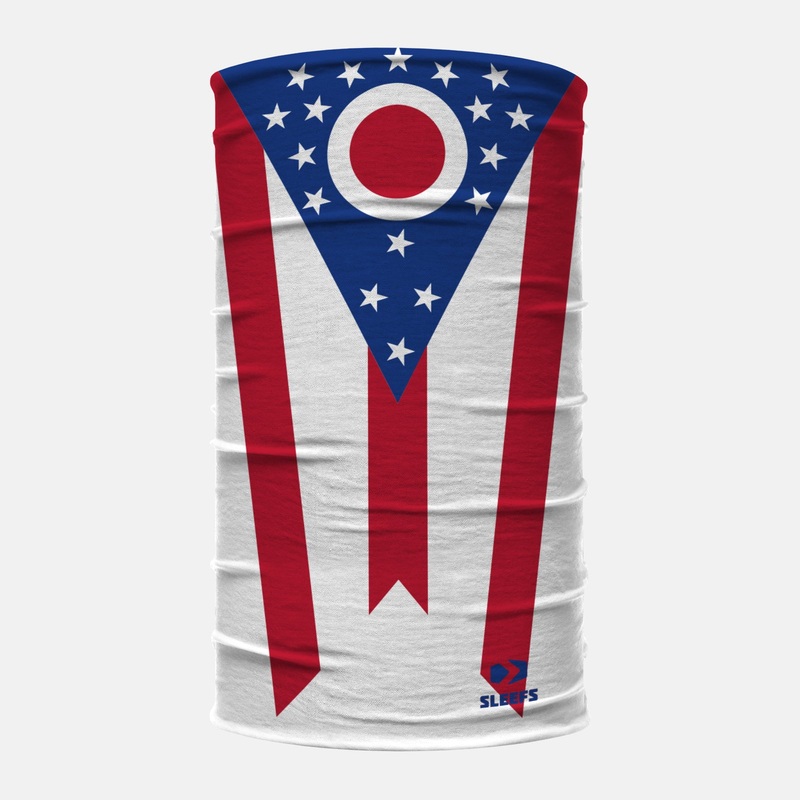 Ohio State Flag Neck Gaiter ONE SIZE White/Blue/Red