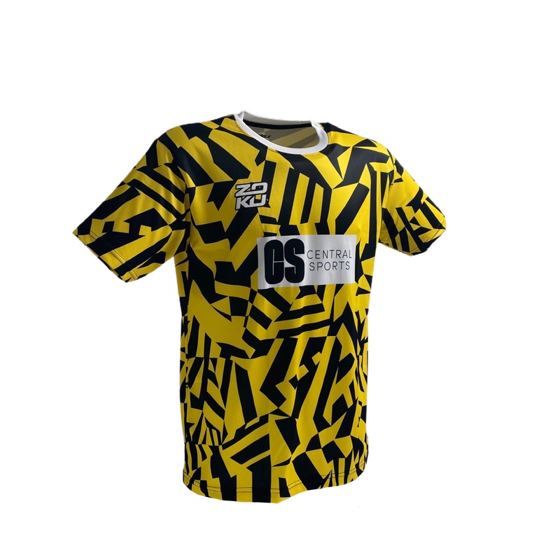 Zoku x ClubRackets – ClubSports Club Sport Shatter Crew Neck T-Shirt Unisex Black/Yellow XS