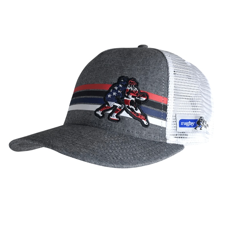 Rugby Imports USA Stripe Trucker Hat Black