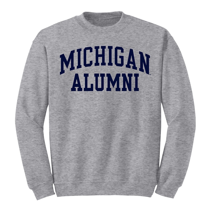 University of Michigan Gray Michigan Alumni Crewneck Sweatshirt S