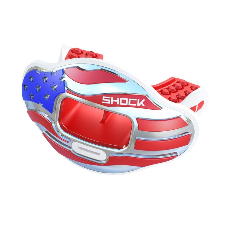 Chrome 3D Stars & Stripes Max AirFlow Football Mouthguard Stars and Stripes OSFM