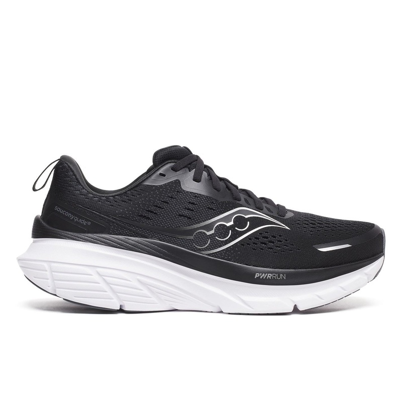 Saucony Mens Guide 18 Running Shoes 10 (45) Black/White
