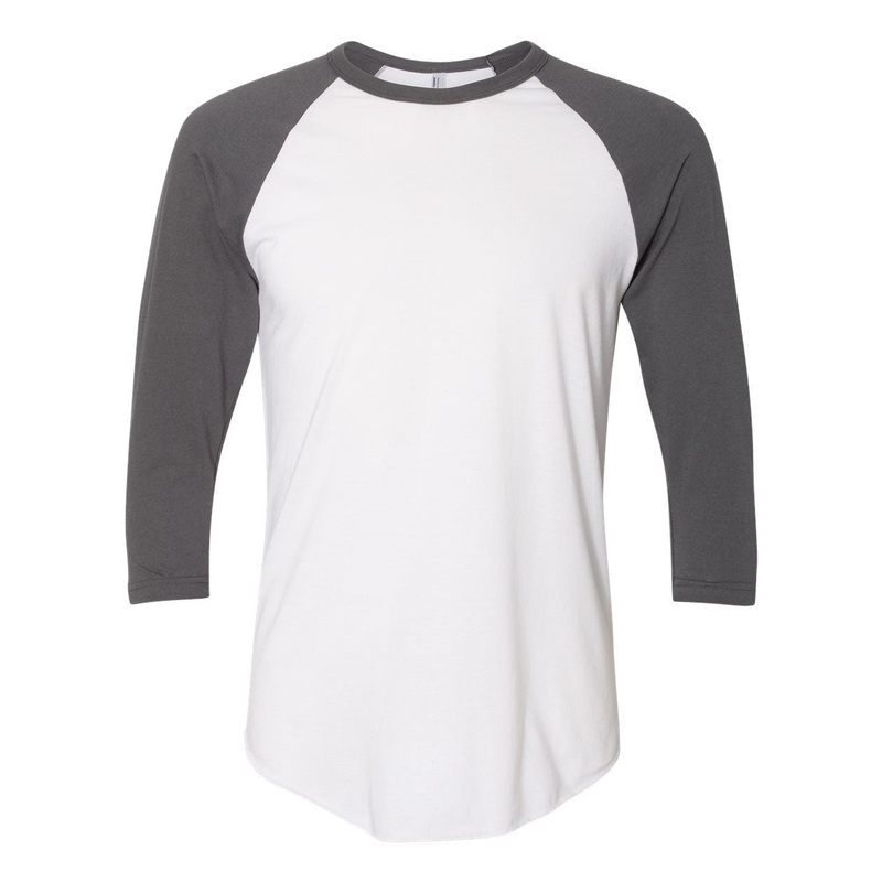 American Apparel Men’s 50/50 Raglan Three-Quarter Sleeve Tee XS White/ Navy