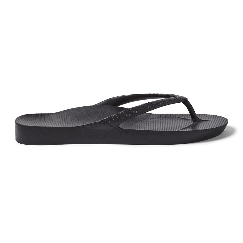 Archies Arch Support Thongs Black US 4