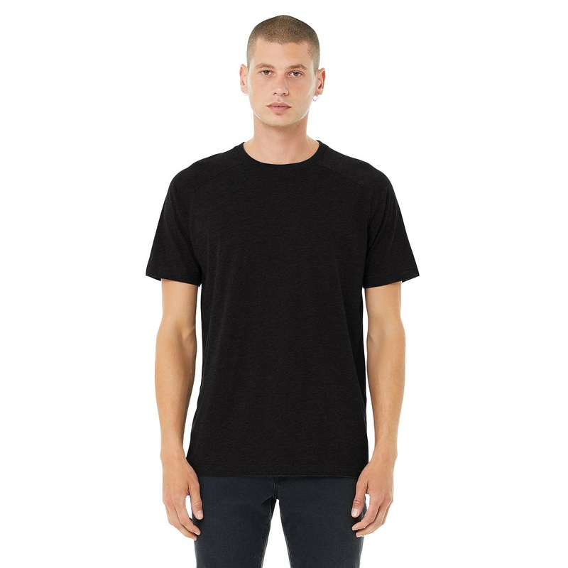 BELLA + CANVAS Men’s Heather CVC Raglan Tee Black Heather S