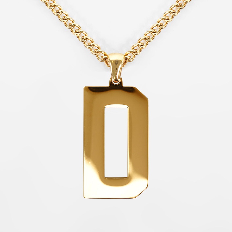 D Letter Pendant with Chain Kids Necklace – Gold Plated Stainless Steel Kids (16″) Gold