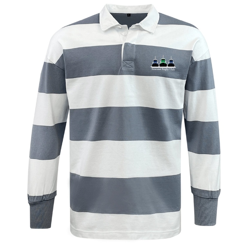 Seacoast Rugby Club Classic Long Sleeve Hooped Rugby Jersey S Grey