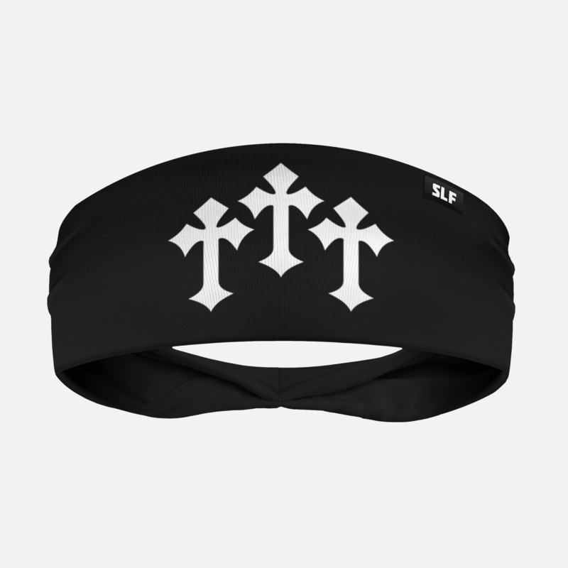 Gothic Cross Headband Black ONE SIZE