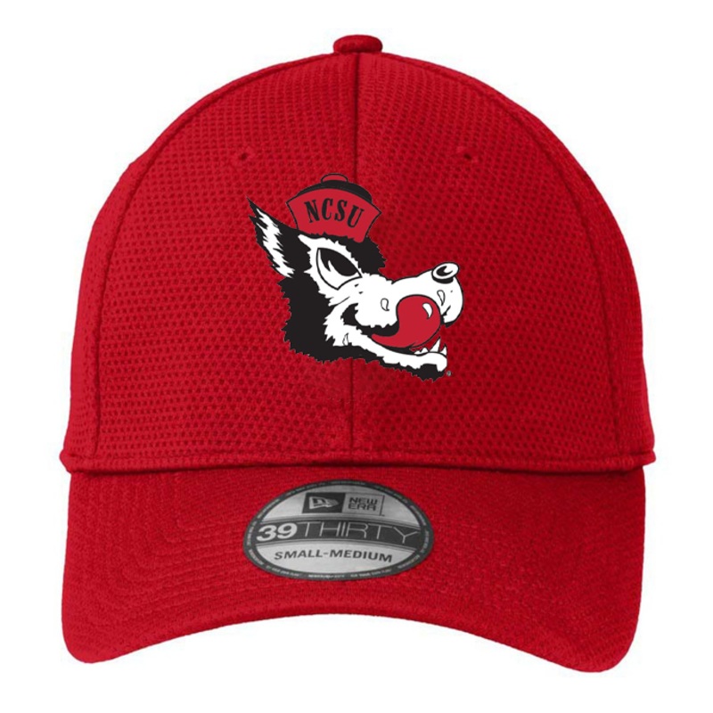 NC State Wolfpack New Era 39Thirty Red Slobbering Wolf Mesh Fitted Hat S/M
