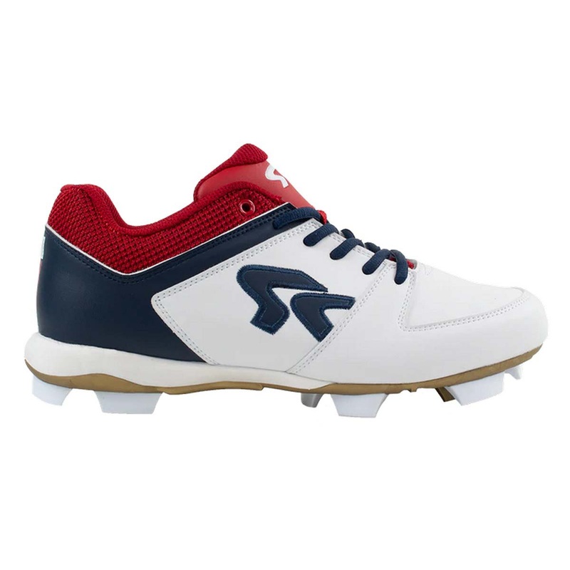 Ringor Spirit VI Womens Softball Cleats WHITE | NAVY | RED SZ 7 MEDIUM